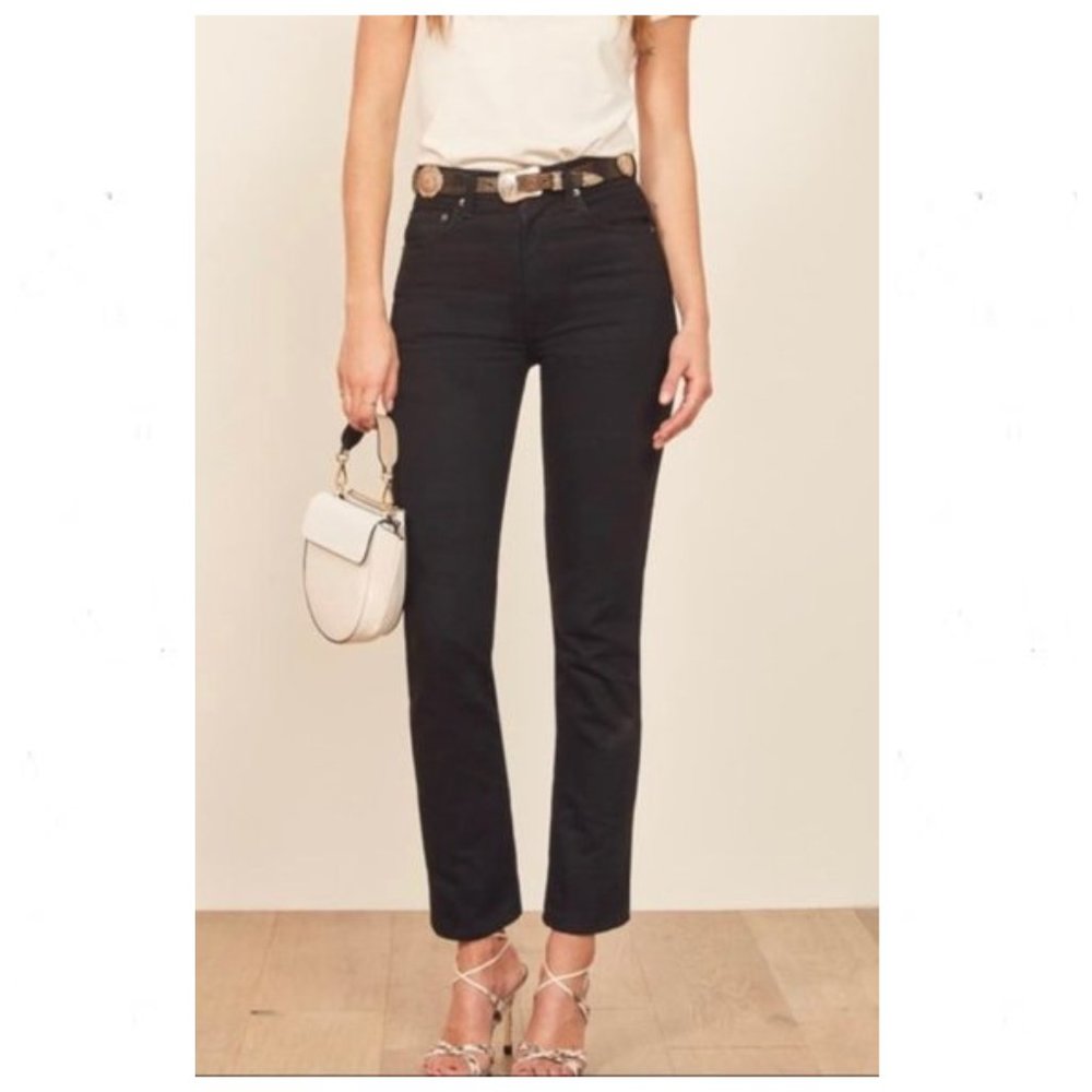 NWT Reformation Stevie Ultra High Rise Black Jeans